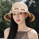 香雪羽秀拉菲草帽子女2025新款防曬帽女防紫外線太陽帽出游百搭遮陽漁夫帽 咖啡色 56-58cm