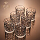 梵卡奇（FANKAQI）高級高檔水晶威士忌酒杯子歐式洋酒杯玻璃杯酒樽水杯套裝 雕花280ML六只裝 280ml