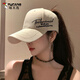 啄木鳥(niǎo)（TUCANO）防曬帽子女空頂鴨舌帽可扎高馬尾棒球帽大頭圍寬檐遮陽(yáng)顯臉小帽子 米色 【半空頂可扎高馬尾】 M 可調節(53-62c)
