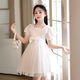 奧蒙威兒童禮服公主裙夏季女童生日花童蓬蓬裙主持鋼琴演出服YR-FL-1293 白色 130