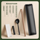 HOCSO一次性筷子勺子四件套高端牛皮紙商務(wù)餐具包干凈衛生獨立包裝 【商用純黑120套】火龜勺+碳化筷