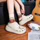 卡駱馳（crocs）男女泡芙洞洞鞋戶外休閑時尚厚底一腳蹬沙灘鞋 207521-2Y2 36-37