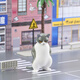 日本Qualia社會貓搞笑手辦兇狠貓擺件可愛桌面動物車載擺件迷你貓 【國版】社會貓一代灰白貓（站）