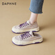 達芙妮（DAPHNE）帆布鞋女2025夏季薄款百搭女鞋兩穿板鞋休閑運動鞋爆款平底鞋子女 淺紫色【兩穿設計】【跟高3CM】 38