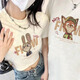 love legend情侶裝夏季短袖t恤上衣服男女同款尼克朱迪卡通印花寬松半袖衫 白色+白色 M 男+S女