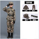 儷韻小屋（LiYunHouSe）新款兒童迷彩服套裝男女童夏令營(yíng)戶(hù)外特種bing軍訓服表演服飾 沙漠迷彩四件套 拉鏈款 110