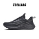 Tcellars雷電 男鞋運動(dòng)鞋子男夏季輕便跑鞋網(wǎng)面透氣厚底緩震回彈跑步鞋 暗夜黑 44