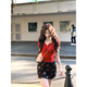EIA新中式國風EIA一堯【仲夏玫瑰】韓系碎花半身裙女春夏顯瘦高腰裙 【短款】半裙 無彈 L 110斤—120斤