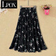 LPOX中老年媽媽新款半身裙女松緊高腰花色長(cháng)裙夏季中長(cháng)款72長(cháng)廣場(chǎng)舞蹈 4號色 2XL (建議105-120斤)