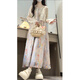 黛瓊2025夏季新款森系甜美超仙碎花氣質(zhì)吊帶連衣裙女百搭蕾絲防曬開(kāi)衫 兩件套[碎花吊帶裙+防曬開(kāi)衫] L