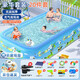 費林斯曼充氣游泳池超大型成人小孩嬰幼兒童游泳桶家用家庭室戶(hù)外寶寶水池 加厚三環(huán)1.8米【180*130*60cm】