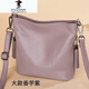 PLOVER真皮水桶包小包包女包2025新款時(shí)尚百搭流蘇單肩包頭層牛皮斜挎包 香芋紫大號 底長(cháng)22厘米高23