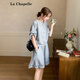 拉夏貝爾（La Chapelle）灰色慵懶風(fēng)休閑運(yùn)動套裝女2025夏季韓系蝴蝶結(jié)短袖衛(wèi)衣短褲兩件套 灰色套裝  M 115斤內(nèi)