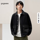 gxgjeans男裝2024年秋季新款翻領(lǐng)拼接牛仔夾克外套 黑色 180/XL