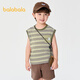 巴拉巴拉童裝男女童短袖t恤寶寶打底純棉上衣夏新款寬肩背心吸濕速干 綠咖色調00445 120