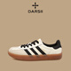 DARSII香港達(dá)斯超火復(fù)古休閑板鞋男女款防滑耐磨真皮德訓(xùn)鞋戶外運(yùn)動(dòng)板鞋 焦糖米 男女同款 35