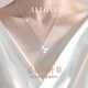 ALLOVE純銀四葉草項鏈女愛心吊墜首飾品七夕情人節(jié)禮物送女朋友老婆生日