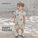 babylove寶寶背心套裝夏季純棉無袖t恤短褲兩件套竹節(jié)棉透氣外出夏裝