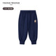Teenie Weenie Kids小熊童裝25新款男女寶學(xué)院風(fēng)純棉寬松束腳衛褲 藏青色 110cm
