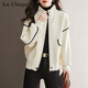 拉夏貝爾（La Chapelle）短外套女裝新品2025年春秋新款韓版小個(gè)子外套風(fēng)衣上衣女毛呢大衣 米杏色 L
