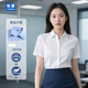 匆蒙夏季短袖白色襯衫女職業(yè)裝日常通勤V領免燙透氣商務面試工服修身