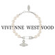 薇薇安·威斯特伍德（Vivienne Westwood）西太后土星別針手鏈珍珠項鏈輕奢送女友生日禮物送女友禮物 銀色-珍珠回形針手鏈