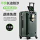 飛流（FREELEO）五輪大容量行李箱旅行箱PC拉桿箱輕音萬(wàn)向輪男女學(xué)生密碼托運箱子 墨竹綠-減震剎車(chē)+杯架+USB充電口 20英寸 常規4輪·登機箱
