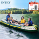 INTEX 68351海鷹四人充氣船皮劃艇龍舟船加厚加大漂流船兒童戲水玩具
