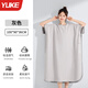 羽克（Yuke）游泳浴巾女款吸水換衣速干帶帽斗篷便攜毛巾可穿式戶外海邊沙灘巾 淺灰色【適合150-180CM】 均碼【柔軟舒適/拒絕掉毛】