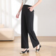 千柏年秋冬新款親膚闊腿長(cháng)褲女寬松顯瘦休閑通勤高腰百搭直筒褲黑色L
