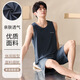 浪莎背心男夏季短袖男士睡衣套裝大碼莫代爾肥佬青年五分沙灘褲送人 26045一套 XL 130-150斤