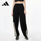 阿迪達斯 （adidas）女子棉質(zhì)親膚舒適百搭寬松運動(dòng)褲毛圈布黑色香蕉褲 KA2589 M碼