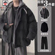 AEMAPE【三件套】假兩件棉衣服男潮牌ins棉服冬季加厚棉襖韓版潮流套裝 三件套黑色棉衣+高領(lǐng)毛衣+黑色褲 XL （建議125-140斤）