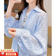 CEENIU透氣薄款防曬衣女2025新款夏季寬松韓版速干防曬百搭洋氣襯衫外套 藍(lán)色 M 適合80-115斤