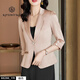 Kpdwfms國際品牌真絲小西裝外套女夏秋薄感氣質(zhì)職業(yè)西服套裝連衣裙兩件套 咖色西裝 S 建議80-89斤