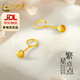 中國黃金（CHINA GOLD）黃金耳釘女足金耳飾金豆磨砂耳鉤生日中秋禮物送女友老婆 約0.3g-圓珠直徑2.8mm