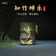 箐銅記《知足常樂》黃銅筆筒桌面擺件客廳書房辦公室家居裝飾品禮物 知足蟬樂