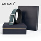 CAT MATE男士皮帶真皮新款正品高檔品牌小眾腰帶男款 黑色+墨迪藍色（雙面用） 100cm