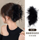 向晚發(fā)夾抓夾羽毛泡泡紗蝴蝶結(jié)發(fā)夾女后腦勺盤(pán)發(fā)抓夾鯊魚(yú)夾七夕禮物