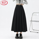 浪莎西裝半身裙女春秋2026新款高腰顯瘦a字百褶裙中長(cháng)款氣質(zhì)簡(jiǎn)約傘裙