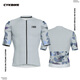 CYKLOPEDIA騎行服自行車(chē)公路山地車(chē)男夏季短袖上衣騎行服短褲套裝速干騎行衣 淺灰藍 短袖單上衣 2XL 建議體重：80-90KG