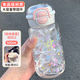沽咚小茗水杯女生夏季塑料杯子兒童雙飲吸管杯高顏值大容量耐高溫便攜茶杯 白粉-雙飲塑料杯-彩色星星 500ml