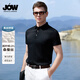 喬沃（JOW）【前片91%桑蠶絲】經(jīng)典商務(wù)休閑暗紋POLO衫夏中青年短袖T恤男