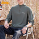 吉普（JEEP）長(zhǎng)袖T恤男夏季男士打底衫半拉鏈速干涼感高端衣服男裝 軍綠 3XL