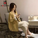 AEMAPE西裝短外套女士裝春秋冬季2025年新款小個(gè)子西服時(shí)尚風(fēng)衣上衣 黃色 M (100-115斤)