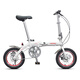 GOGOBIKE 14寸鋁合金超輕男女式成人單速碟剎小輪學(xué)生單車便攜折疊自行車 14寸鋁路寶/碟剎/天使白