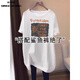 清池影（QINGCHIYING）白色中長(zhǎng)款短袖t恤女2025春夏新款寬松遮屁股搭配鯊魚褲上衣 主圖色 L 【建議101-115斤】