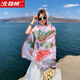 北極絨防曬絲巾女2024新款披肩外搭海邊三亞旅游穿搭云南青海沙灘裙紗巾 氣質銀杏