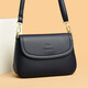 袋鼠真皮女包包2025新款單肩斜挎包休閑小包女士百搭中年媽媽包潮 黑色