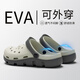 利達(dá)妮（TZLDN）洞洞鞋男士夏季厚底防滑踩屎感沙灘涼鞋eva防臭情侶包頭拖鞋外穿 銀河灰 42 -43【標(biāo)準(zhǔn)碼】